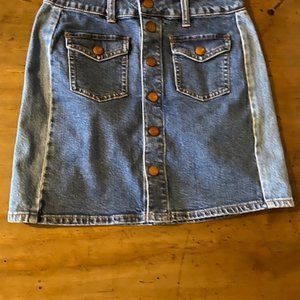 Madewell snap button multi denim skirt